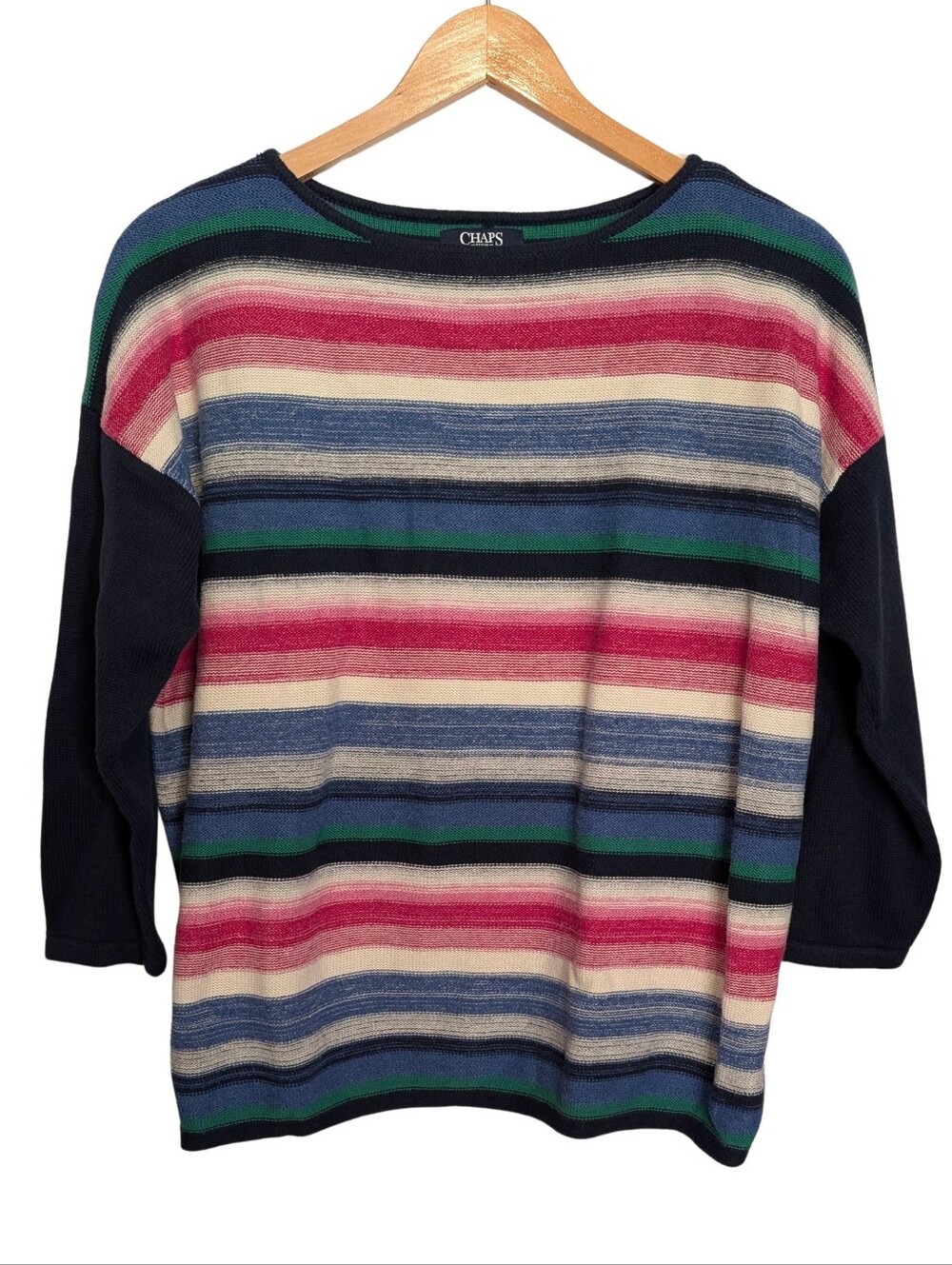 Chaps Striped Crewneck Women's Sweater. Size XL